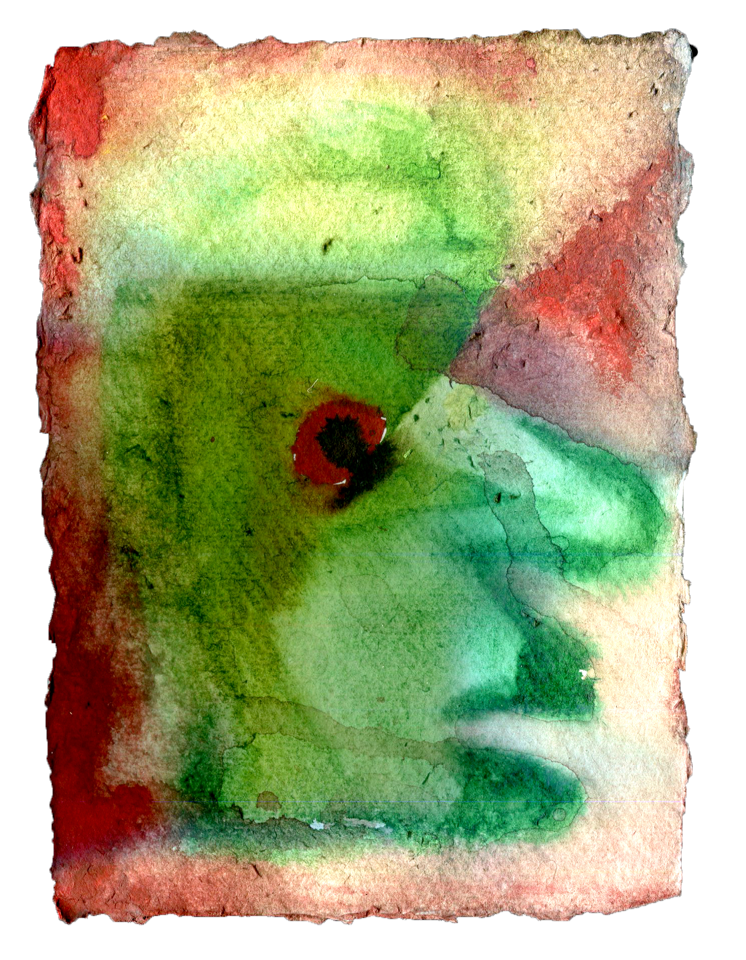 Brain fluff, Watercolour on handmade paper 108mm x 77mm